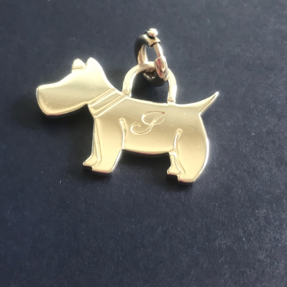 Tiffany & Co Silver Dog Scottie Charm J engraving
